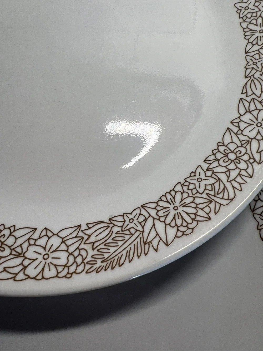 Vintage Corelle Woodland Brown White Dinner Plates - Set of 4 10” size